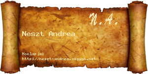 Neszt Andrea névjegykártya